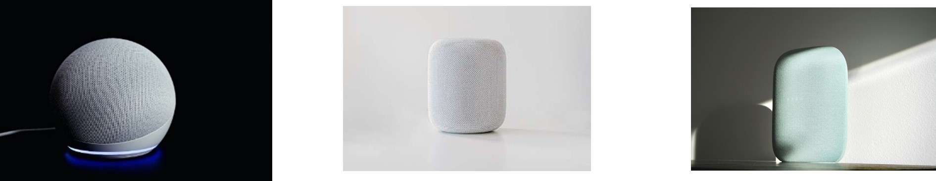 Amazon Echo, Google Nest Audio and Apple Homepod