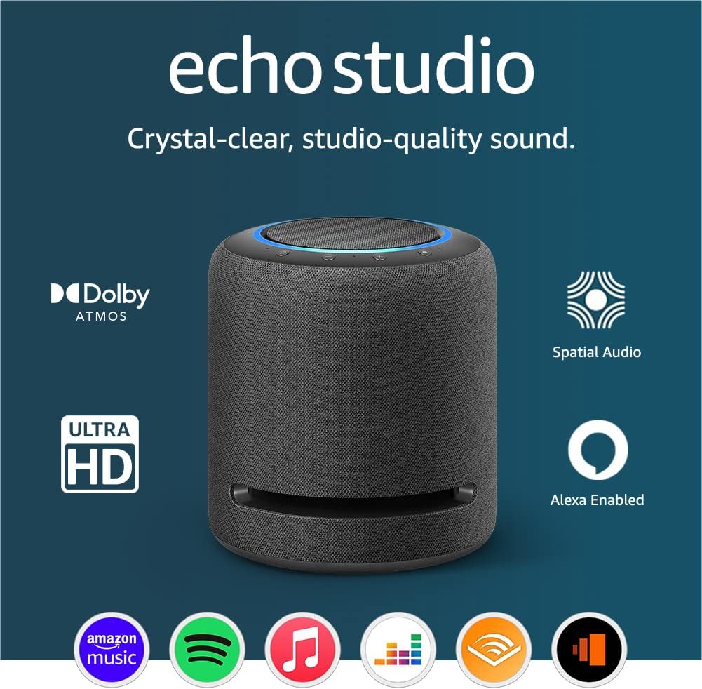 Echo Studio - Best-sounding Wi-Fi and Bluetooth smart speaker