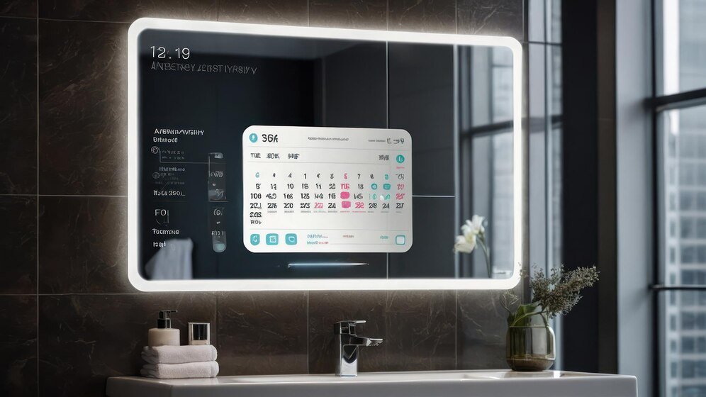 Smart bathroom mirror with digital display